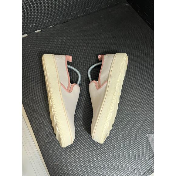 COACH Women's‎ Slip On Sneaker Loafer White Pink Petal Trim Size 10 Leather - Picture 4 of 8